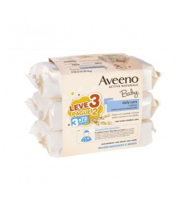 Aveeno Baby Daily Care Toalhitas 3x72 unidades
