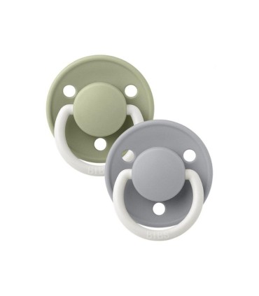 Bibs De Lux 2 Chupetas Noturnas Sage/Cloud 0-6 meses