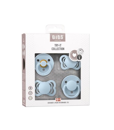 Bibs Pack 4 Chupetas Try It Baby Blue