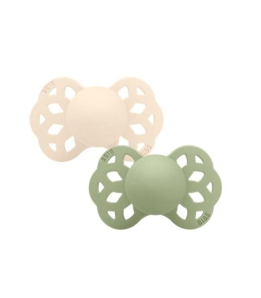Bibs Infinity 2 Chupetas Ivory/Sage 6-18 meses