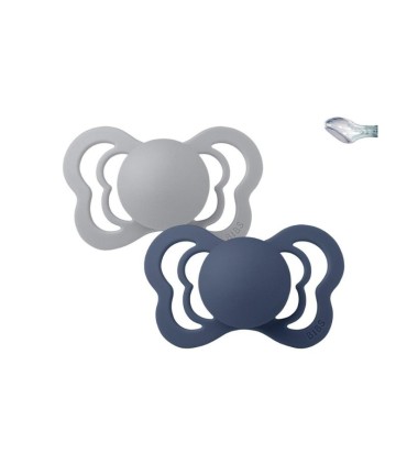 Bibs Couture 2 Chupetas Cloud/Steel Blue 6-18 meses