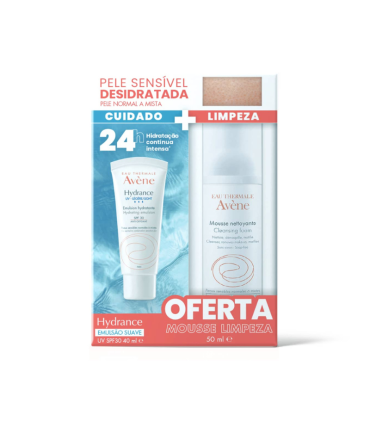 Avène Hydrance UV Suave Emulsão SPF30 40ml + Mousse de Limpeza 50ml