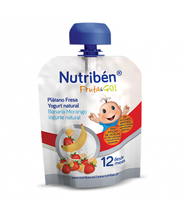 NUTRIBÉN Fruta&go! Banana morango e iogurte natural 90g