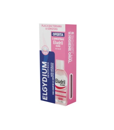 Elgydium Pasta Dentífrica Placa Bacteriana e Gengivas 75ml + Eludril Gum Colutório 2x15ml