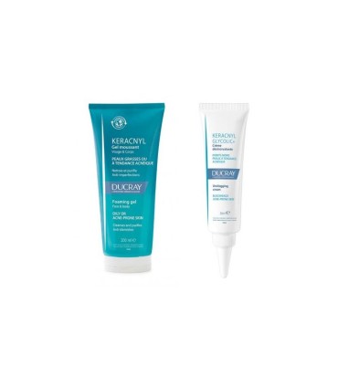 Ducray Keracnyl Glycolic+ Creme 30 ml + Oferta Gel Espuma 200 ml