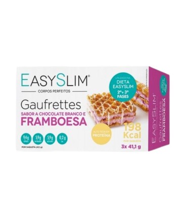 EasySlim Gaufrettes de Chocolate Branco e Framboesa 3x42g