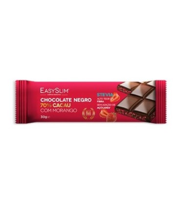 EasySlim Barra Chocolate Negro 70% com Morango 30g