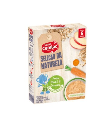 Nestlé Cerelac Selecção da Natureza Aveia Maçã Cenoura Láctea 6m+ 240g