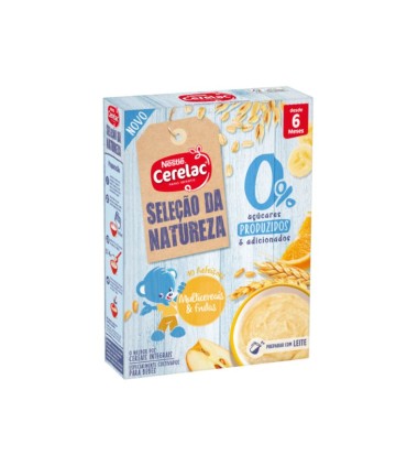 Nestlé Cerelac Seleção da Natureza Multicereais e Frutas 0% Açúcar 6M 180g