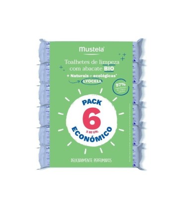 Mustela Bebé Toalhitas de Limpeza Abacate 6x60 unidades