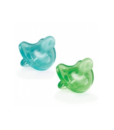 Chicco Physio Soft Chupetas Silicone Turquesa e Verde 16-36M