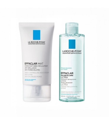 La Roche Posay Pack Effaclar Mat Creme Hidratante Matificante 40ml + Água Micelar Ultra 200ml