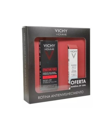 Vichy Homme Structure Force Creme 50ml + Minéral 89 Concentrado Fortificante 10ml