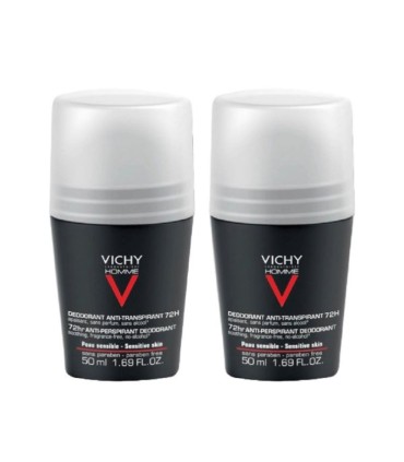 Vichy Homme Desodorizante Transpiração Muito Intensa 72h 2x50ml