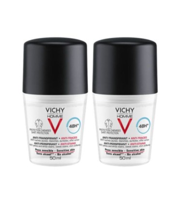Vichy Homme Desodorizante Antimanchas 48h 50ml x 2