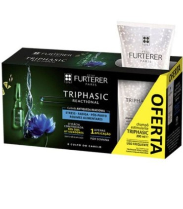 René Furterer Triphasic Kit Antiqueda Reacional 12 Ampolas Oferta Triphasic Shampoo Antiqueda 100ml