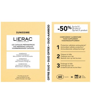 Lierac Sunissime Bronzeador 2X30 Cápsulas com Desconto de 50% na 2ª Embalagem