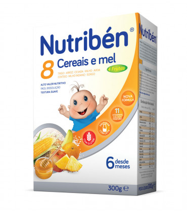 NUTRIBÉN 8 cereais e mel 4 frutas 300g