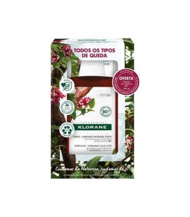 Klorane Sérum com Quinina & Edelvaisse Bio 100ml + Shampoo Fortificante Antiqueda 200ml