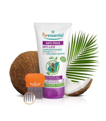 Puressentiel Anti-Piolhos Shampoo e Máscara de Tratamento 2 em 1 150ml + Pente