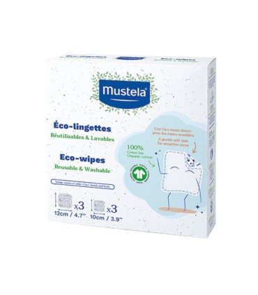 Mustela Bebé Kit Toalhetes Eco Reutilizáveis X 10 Unidades