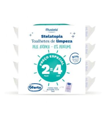 Mustela Stelatopia Toalhetes  4x50uni+Creme Zona Da Fralda1-2-3 5mL