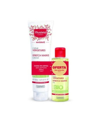 Mustela Maternidade Creme Estrias Ação 3em1 150ml + Óleo Estrias 105ml