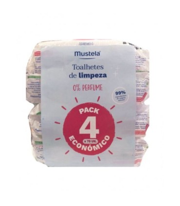 Mustela Bebé Toalhetes de Limpeza 4 X 70 Unidades