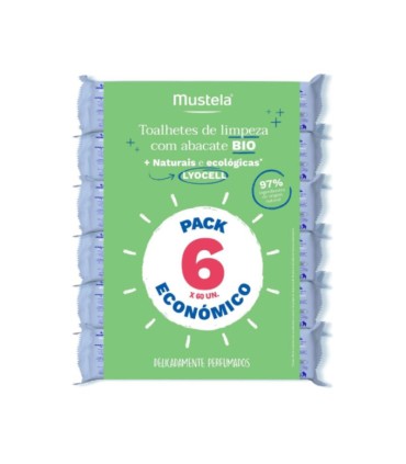 Mustela Bebé Toalhetes Limpeza Sem Perfume 3x6 60 unidades
