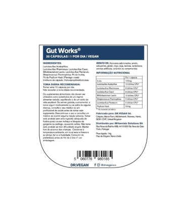 Dr. Vegan Gut Works 30 cápsulas