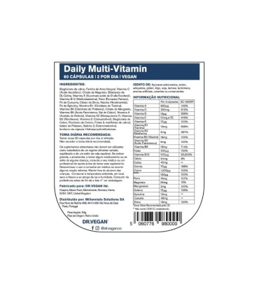 Dr. Vegan Daily Multi-Vitaminas 60 cápsulas