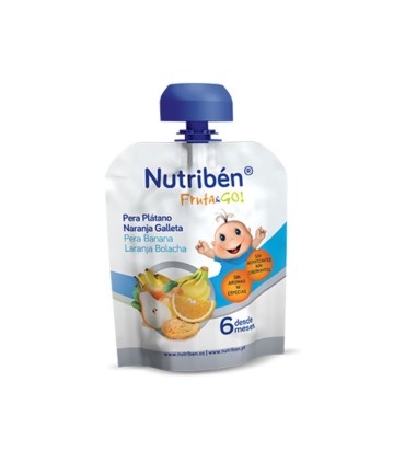 Nutribén Fruta&Go Pera, Banana, Laranja e Bolacha 90g