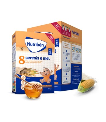 Nutribén Papa Láctea 8 Cereais e Mel +6M 600g