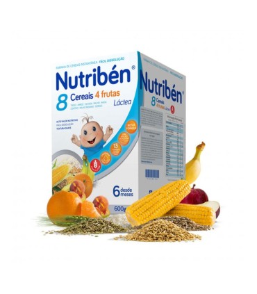 Nutribén Farinha Láctea 8 Cereais 4 Frutas 600g