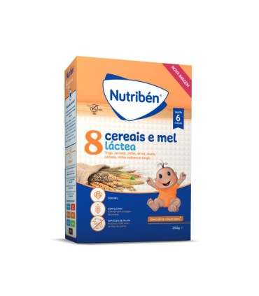Nutribén Papa Láctea 8 Cereais e Mel +6M 250g