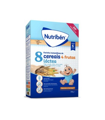 Nutribén Farinha Láctea 8 Cereais 4 Frutas 250g