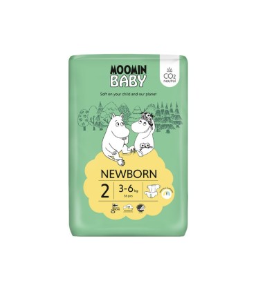 Moomin Baby Fraldas Tamanho 2 3-6kg 56 fraldas