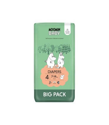 Moomin Baby Fraldas Tamanho 4 7-14kg 63 fraldas