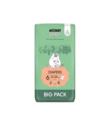 Moomin Baby Fraldas Tamanho 6 12-24kg 51 fraldas