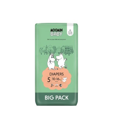 Moomin Baby Fraldas Tamanho 5 10-16kg 60 fraldas