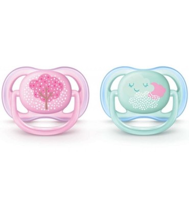 Philips Avent Pack 2 Chupetas Ultra Air Rosa 0-6m