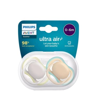 Philips Avent Pack 2 Chupetas Ultra Air Ananás e Papagaio 0-6M