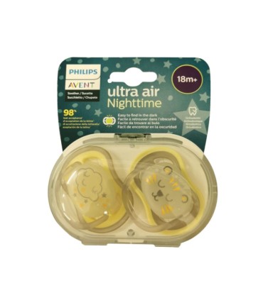 Philips Avent Pack 2 Chupetas Ultra Air Night Leão e Nuvens 18m+
