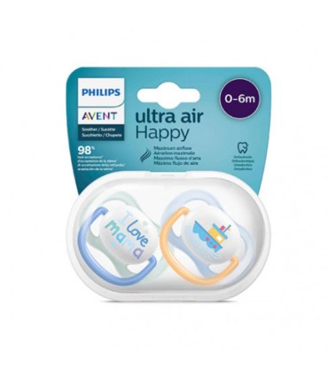 Philips Avent Pack 2 Chupetas Ultra Air Happy 0-6M
