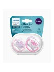 Philips Avent Pack 2 Chupetas Ultra Air Rosa e Branco 0-6M