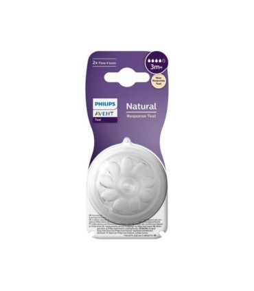Philips Avent 2 Tetinas Silicone Natural Response T4 3M+