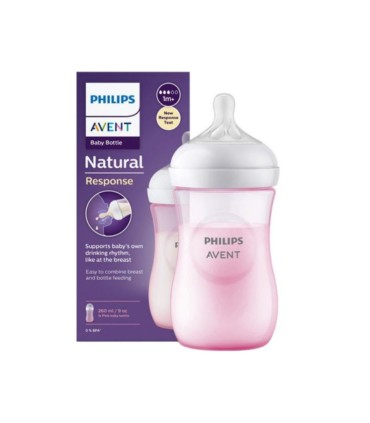 Philips Avent Biberão Natural Response Rosa 260ml T3 1M+