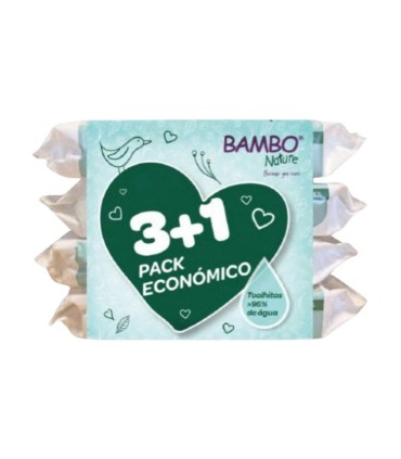 Bambo Nature Toalhitas 50 unidades Pack 3+1