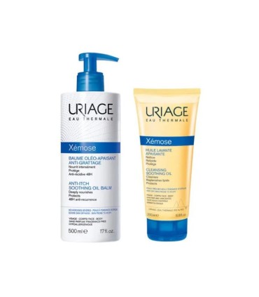 Uriage Pack Xémose Bálsamo Óleo Limpeza Apaziguador 500ml + Oferta Óleo Lavante Apaziguante 200ml