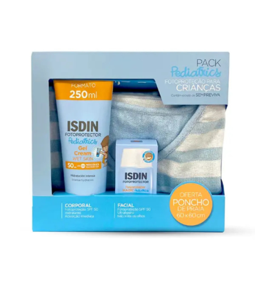 Isdin Fotoprotector Pediatrics Gel Creme + Fusion Water + Poncho